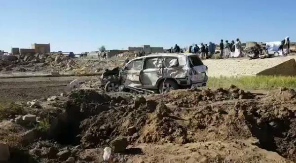 شاهد فيديو للسيارة التي اصيب فيها القيادي «محمد علي الحوثي» في صعدة