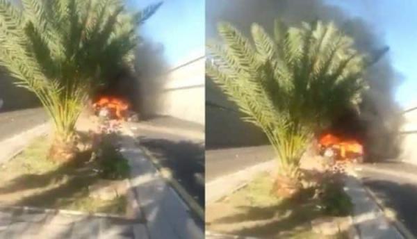 السعودية: احتراق سيارة في المدينة المنورة ونجاة من بداخلها بأعجوبة (فيديو)