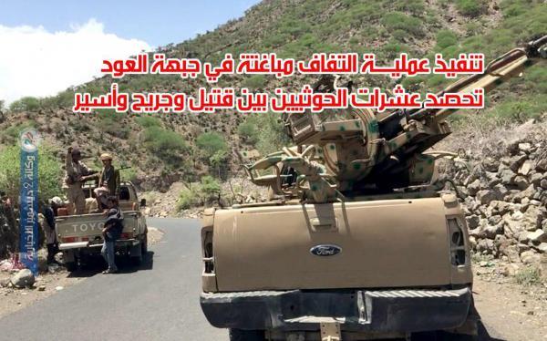 التفاف مباغت على الحوثيين في جبهة حمك يسفر عن سقوط العشرات منهم وأسر قيادي ميداني مع مرافقيه 