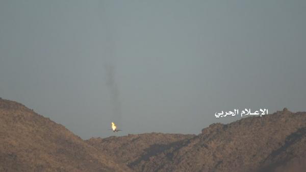 الحوثيون يعلنون إسقاط طائرة تابعة للتحالف في محافظة صعدة (صور من لحظة استهدافها الى سقوطها)