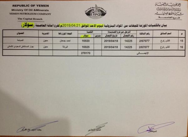 كشوفات بأسماء المحطات الذي توفر مادة البنزين والديزل ليوم غدا الاحد 21 إبريل في امانة العاصمة