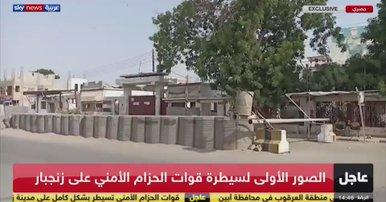 قناة سكاي نيوز عربي تغطي لحظة دخول قوات الحزام الامني لزنجبار في ابين (فيديو)