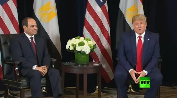 ترامب لدى لقائه السيسي: الرئيس المصري زعيم حقيقي.. ولن تستقر المنطقة دام والاسلام السياسي يسعى للسلطة