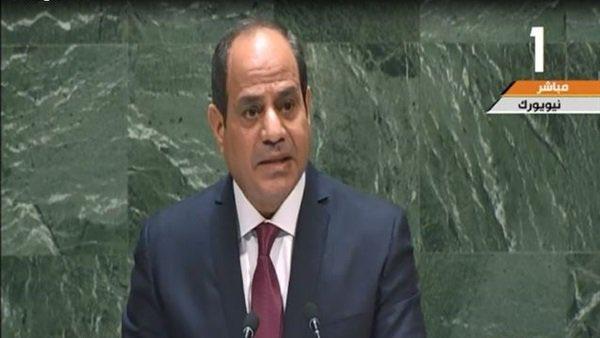الرئيس المصري أمام الجمعية العامة للأمم المتحدة يتحدث عن دور إيران في اليمن