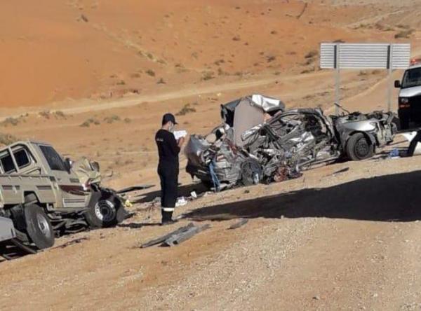 حادث مروري مؤلم على طريق الرياض القصيم ووفاة كافة افراد الأسرة (صورة)
