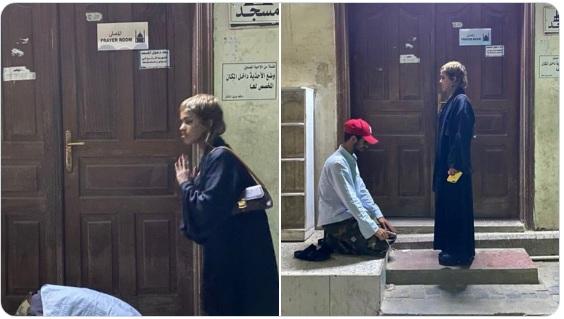 مفاجأة صادمة عن الشاب الذي سجد لفتاة عند مسجد بالسعودية وهويتهما بعد القاء القبض عليهما !