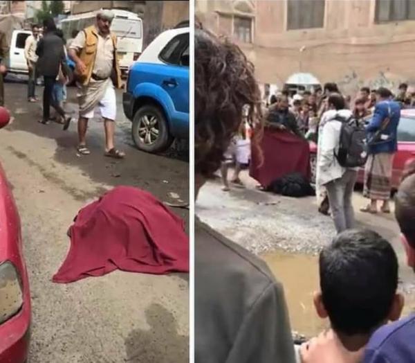 حادثة صادمة بصنعاء: شخص يقتل زوجته وابنه وسط الشارع وامام الناس (صورة)