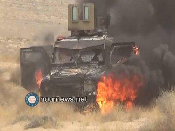 شاهد بالصور احتراق المدرعات والاطقم في الجوف