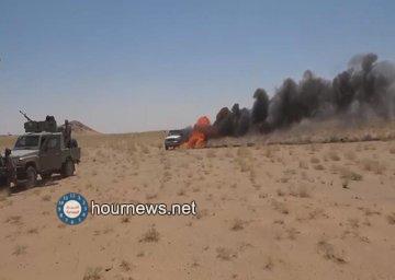 شاهد بالصور احتراق المدرعات والاطقم في الجوف