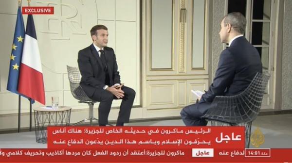 أمير سعودي.. تخيلوا لو كانت قناة غير الجزيرة اجرت المقابلة مع ماكرون (صورة)