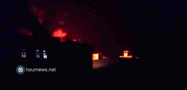 عاجل: حريق كبير يلتهم اكبر محلات منطقة شميلة بصنعاء