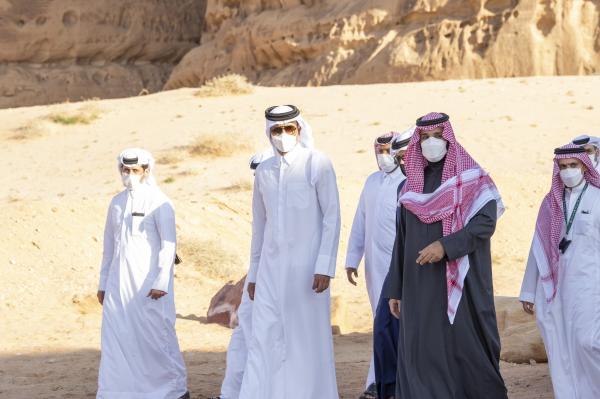 شاهد بالصور: الجولة التي قام بها ولي العهد محمد بن سلمان وأمير قطر تميم بن حمد بالعلا