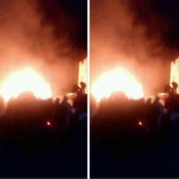 احتراق محطة خاصة ببيع المشتقات النفطية بسوق السوداء وسط مدينة رداع بمحافظة البيضاء