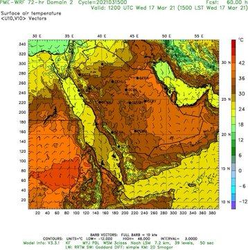 «الأرصاد» السعودية ارتفاعاً ملموساً في درجات الحرارة يستمر عدة أيام