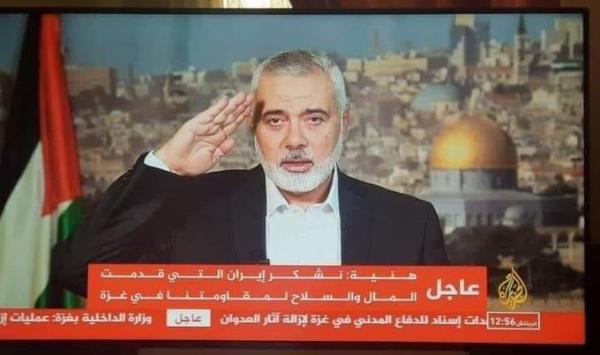 اسماعيل هنية يشكر ايران لمدهم بالاسلحة الى غزة