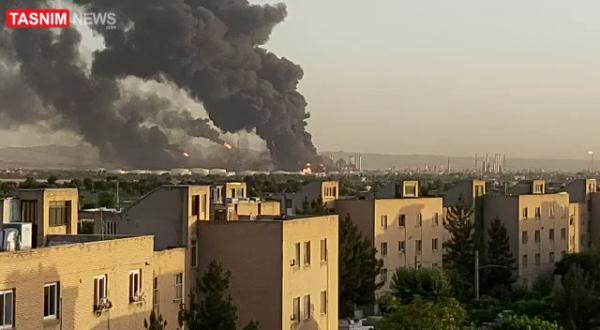التلفزيون الإيراني: النيران تشتعل في 18 خزانا للنفط في مصفاة طهران وأنباء عن ضحايا.