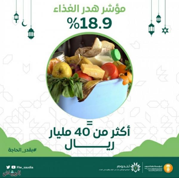 مفاجأة: 40 مليار ريال سعودي قيمة الهدر من الغذاء سنويا (احصائيات)
