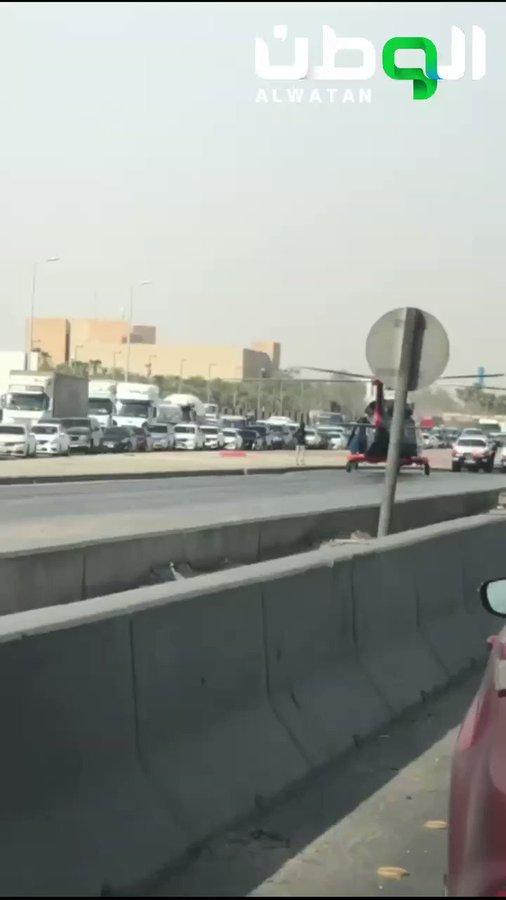 الرياض: حادث مروري شرق طريق خريص والاسعاف الجوي يتدخل لنقل المصابين