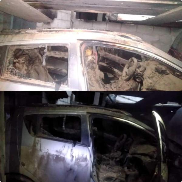 إحراق سيارة قاضية في نيابة الحوطة بمحافظة لحج