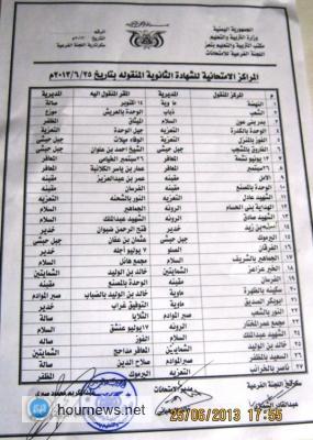 تعز..  نقل 27 مركزا امتحانيا  ثانويا..والسلطة المحلية تؤكد وقوفها بقوة مع اللجنة الفرعية للامتحانات (تقرير)
