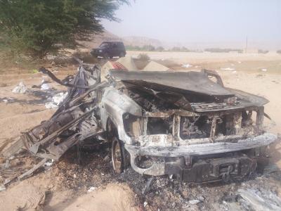 (صور) ضحايا القصف لطائرة بدون طيار على مدخل وادي سر أربعة اشخاص من بينهم أحد السكان المحليين‎