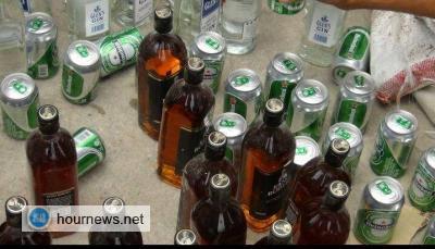 بالصور القبض على كميات كبيرة من الخمور بمحافظة إب