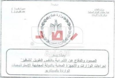  بالصور.."رصد" تنشر مستندات "سرية جدًّا" من داخل إدارة الأزمات بوزارة الدفاع المصرية