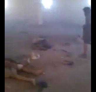 فيديو ينشر لأول مرة عن مجزرة مسجد المزرعة بدماج (بعض القتلى)