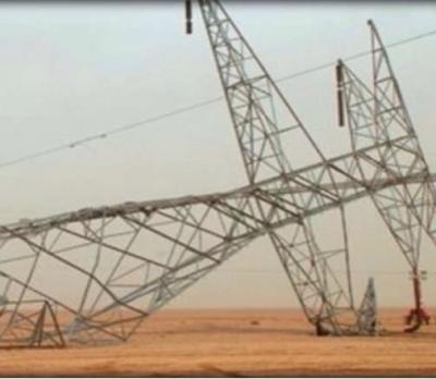 اعتداء تخريبي على خطوط الكهرباء بمنطقة نهم يخرج المحطة الغازية عن الخدمة اليوم الخميس