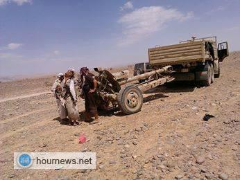 بالصور: جانب من غنائم الجيش واللجان الشعبية بالجوف بعد دحر مسلحي الحوثي (دبابة ومصفحات)