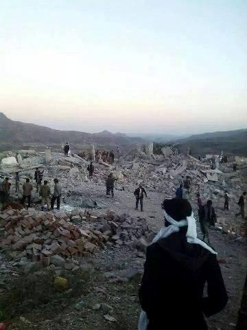 (صورة) الحوثييون يفجرون منزل الشيخ الدعام ويحكمون سيطرتهم على منطقة الرضمة بإب