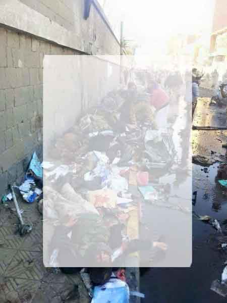 صور لضحايا مجزرة جماعية مروعة للتفجير الارهابي صباح اليوم بجوار كلية الشرطة وعشرات القتلى والجرحى