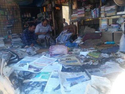تعرض كشك لبيع الصحف بتعز للإحراق من قبل مجهولين ..‎ (صور)