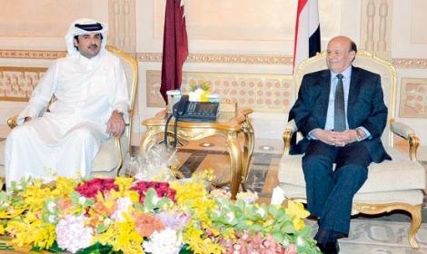 بماذا علق أمير قطر حول وحدة اليمن خلال لقاءه بهادي؟