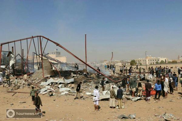 بالصور: هنجر الوصابي للخياطة والبلاستيك في شيراتون بعد قصف التحالف له