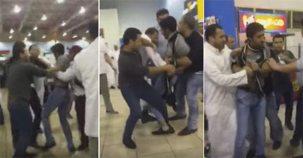 فيديو: شاب يعتدي على صاحب محل بالسكين في مجمع تجاري الدمام