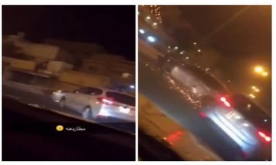 شاهد فيديو: سعوديون يطاردون شاب ويصدمونه بعد محاولة فاشلة لإختطاف فتاة في القطيف