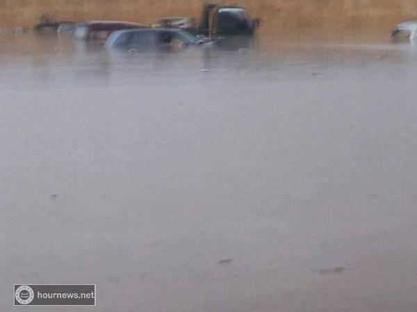 بالصور: هكذا اغرقت مياه الامطار مدينة عمران