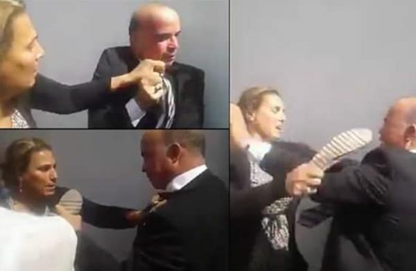 موظّفة تصفع مسؤولا تونسيا رفيعا وتعتدي عليه بحذائها بطرق عنيفة (شاهد فيديو)