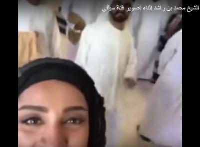 رد فعل غريب من الشيخ محمد بن راشد اثناء تصوير فتاة سيلفي