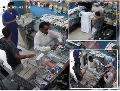 فيديو: سعودي يسرق جوالين بطريقة غريبة أمام أعين البائع بجازان