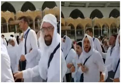 فيديو: تصرف غريب لمجموعة من الزوار وهم يطوفون بالكعبة المشرفة