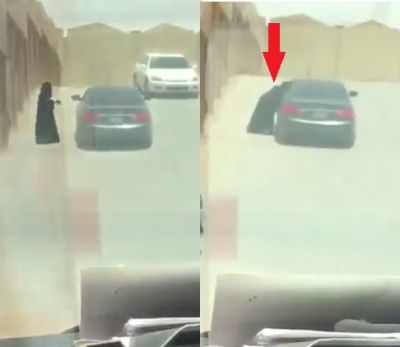 «شاهد» فيديو فاضح .. فتاة سعودية جريئة تتبادل “القُبل” مع شاب في الشارع!!