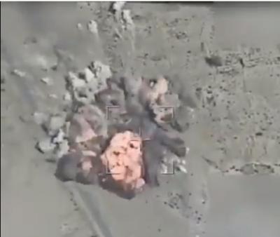 فيديو مرعب لحظة استهداف الطيران للقيادي الحوثي "الخولاني"