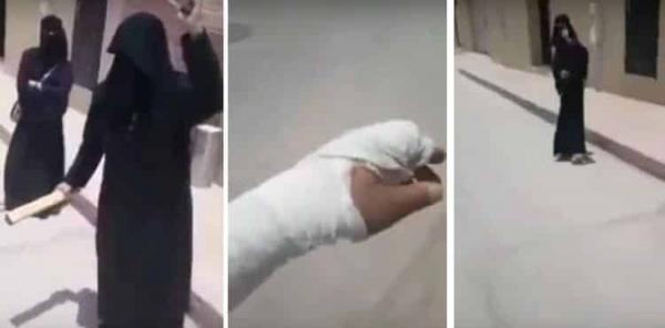 بالفيديو.. فتاة سعودية تكسر يد أبيها بعدما اعتدى على أمها