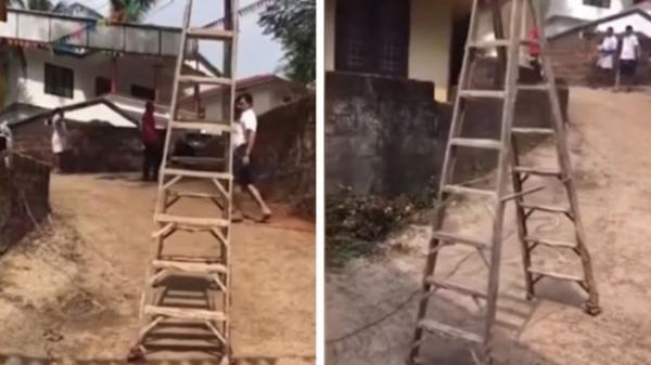 صدق أو لا تصدق: سلم «يتحرك بمفرده» يذهل أهالي قرية هندية (فيديو)