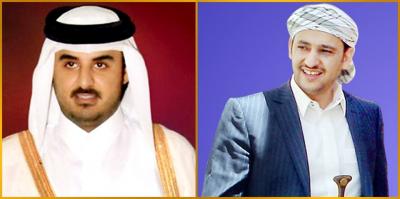 الشيخ حسين الأحمر يهنئ الشيخ تميم بن حمد آل ثاني بمناسبة توليه مقاليد الحكم في دولة قطر الشقيقة  