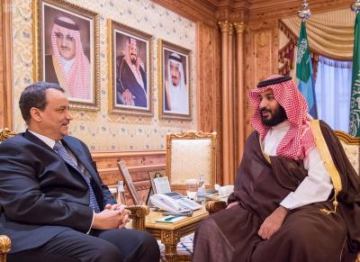 ولي ولي العهد السعودي محمد بن سلمان يلتقي المبعوث الاممي لليمن ولد الشيخ وهذا ماقاله عن الحل السياسي 