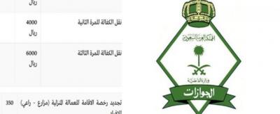 الجوازات السعودية تكشف تكلفة تجديد الاقامة مع المصاريف الاضافية لجميع المقيمين (منهم اليمنيين) في المملكة لمدة 4 سنوات (صور)