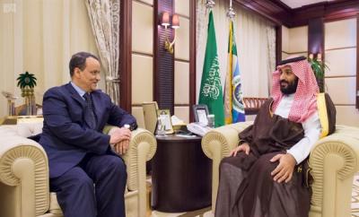 ولي العهد السعودي يبحث مع "ولد الشيخ" مستجدات الأحداث باليمن